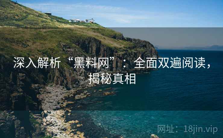 深入解析“黑料网”:全面双遍阅读,揭秘真相 深入解析“黑料网”:全面双遍阅读,揭秘真相