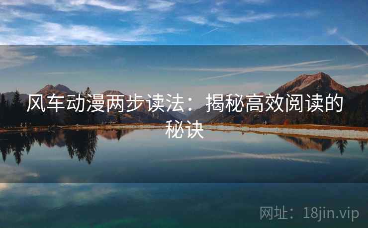 风车动漫两步读法：揭秘高效阅读的秘诀