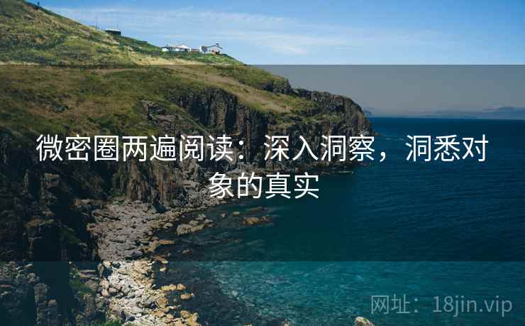 微密圈两遍阅读:深入洞察,洞悉对象的真实 微密圈两遍阅读:深入洞察,洞悉对象的真实